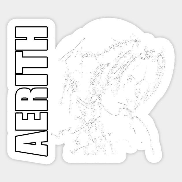 Aerith - Final Fantasy VII Sticker by thethirddriv3r